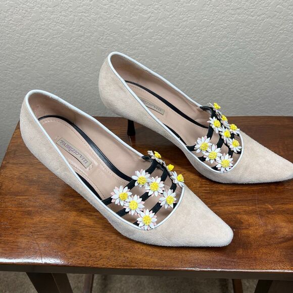 Fabrizio Viti Daisy Heels Pump Priscilla Beaulieu boho retro size 9.5 (39 1/2) - Picture 10 of 14